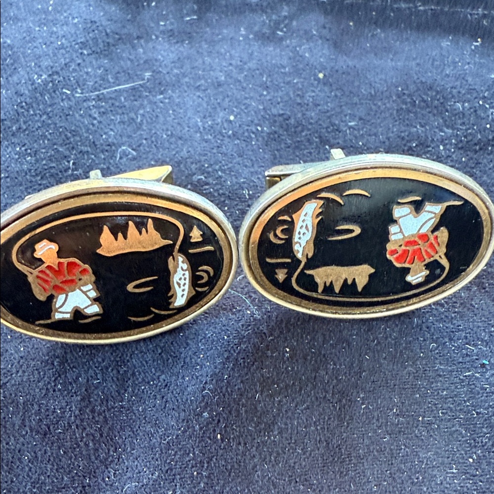 Vintage Black and Gold Cufflinks